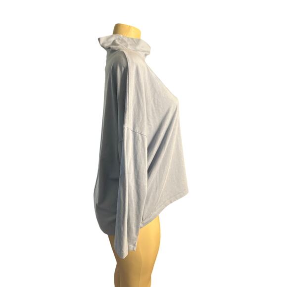 Eileen Fisher Light Gray Blue Mock Neck Top XL - Picture 5 of 6